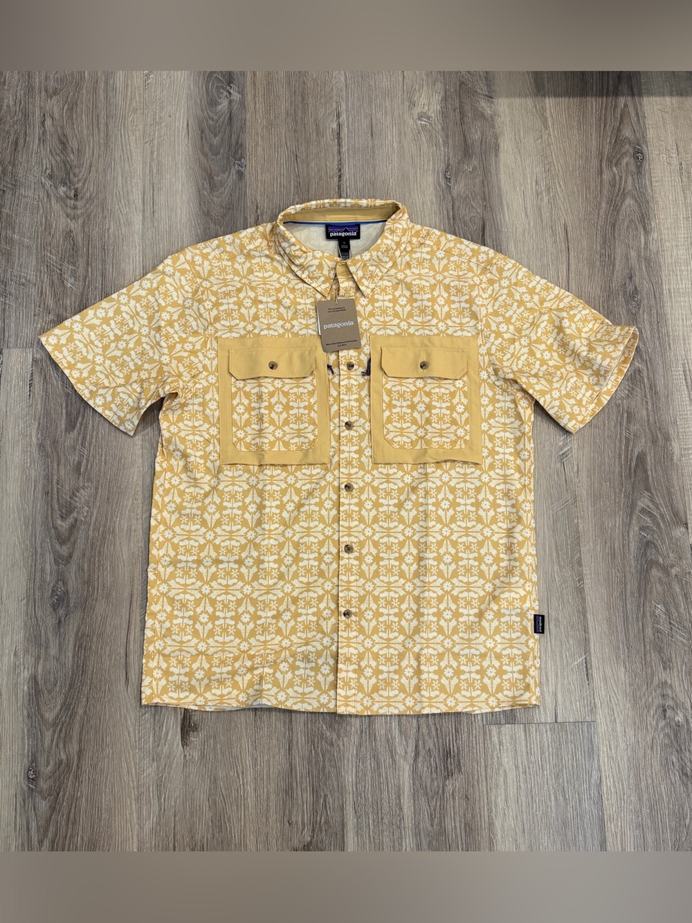 Patagonia Men’s Short-Sleeve Yellow Self Guided Sun Shirt